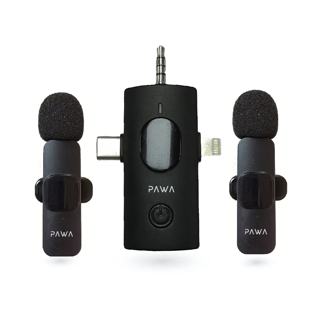 PW-LDM35CL6 , PAWA Mike M2 Dual Wireless Microphone plug&play type c+ligtning PW-LDM35CL6 , PAWA Mike M2 Dual Wireless Microphone plug&play type c+ligtning